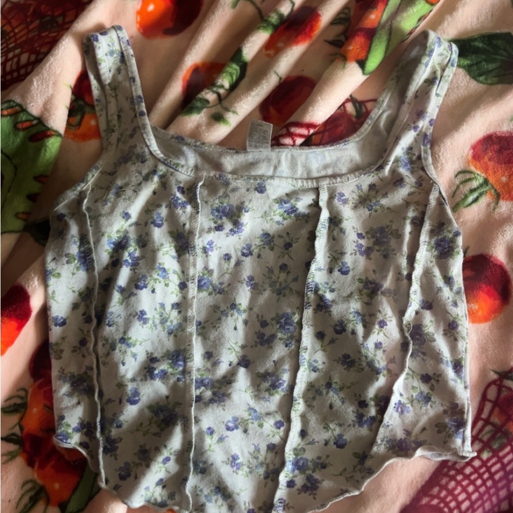 Marshalls Gray and White Fitted Crop Camisole